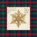 Plaid Christmas Stamp II by Wild Apple Portfolio. SKU 102667a. Archival Giclee Fine art print for wall decor.