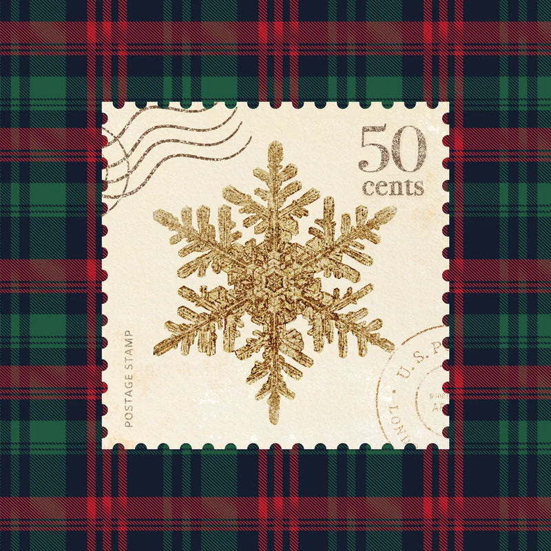 Plaid Christmas Stamp II by Wild Apple Portfolio. SKU 102667a. Archival Giclee Fine art print for wall decor.
