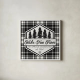 Plaid Holidays I by Wild Apple Portfolio. Shown in a crisp white glass frame for a clean and minimalist style. Available as an archival giclee rolled canvas, fine art paper, or poster print. SKU 60260a.