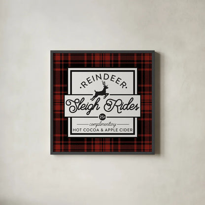 Plaid Holidays III RB by Wild Apple Portfolio. Shown in a sleek black glass frame for a contemporary gallery look. Available as an archival giclee rolled canvas, fine art paper, or poster print. SKU 65279a.