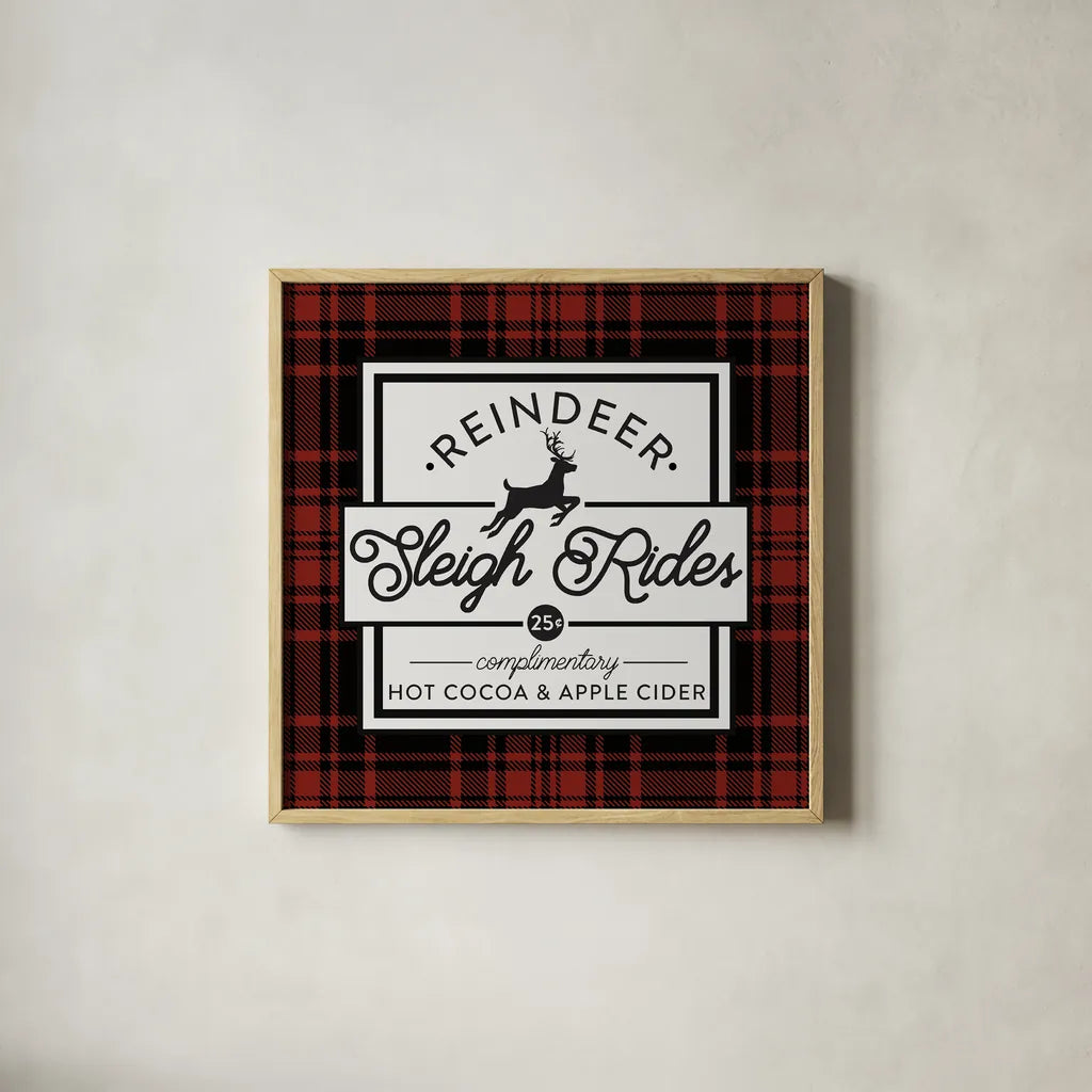 Plaid Holidays III RB by Wild Apple Portfolio. Shown in a natural wood glass frame for a timeless modern aesthetic. Available as an archival giclee rolled canvas, fine art paper, or poster print. SKU 65279a.