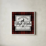 Plaid Holidays III RB by Wild Apple Portfolio. Shown in a crisp white glass frame for a clean and minimalist style. Available as an archival giclee rolled canvas, fine art paper, or poster print. SKU 65279a.