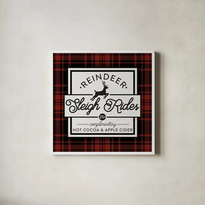 Plaid Holidays III RB by Wild Apple Portfolio. Shown in a crisp white glass frame for a clean and minimalist style. Available as an archival giclee rolled canvas, fine art paper, or poster print. SKU 65279a.