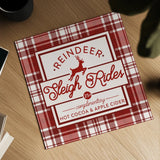 Plaid Holidays III Red by Wild Apple Portfolio. Shown as a detailed flat fine art print, highlighting archival giclee quality. Available as an archival giclee rolled canvas, fine art paper, or poster print. SKU 64770a.