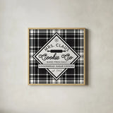 Plaid Holidays IV by Wild Apple Portfolio. Shown in a natural wood glass frame for a timeless modern aesthetic. Available as an archival giclee rolled canvas, fine art paper, or poster print. SKU 62152a.