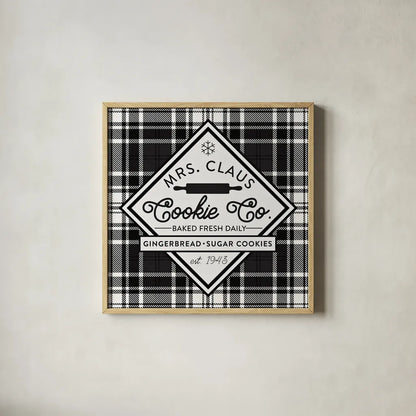 Plaid Holidays IV by Wild Apple Portfolio. Shown in a natural wood glass frame for a timeless modern aesthetic. Available as an archival giclee rolled canvas, fine art paper, or poster print. SKU 62152a.