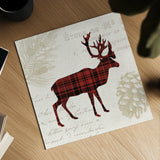Plaid Lodge I by Wild Apple Portfolio. Shown as a detailed flat fine art print, highlighting archival giclee quality. Available as an archival giclee rolled canvas, fine art paper, or poster print. SKU 33686a.