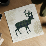 Plaid Lodge I Navy Green by Wild Apple Portfolio. Shown as a detailed flat fine art print, highlighting archival giclee quality. Available as an archival giclee rolled canvas, fine art paper, or poster print. SKU 59707a.
