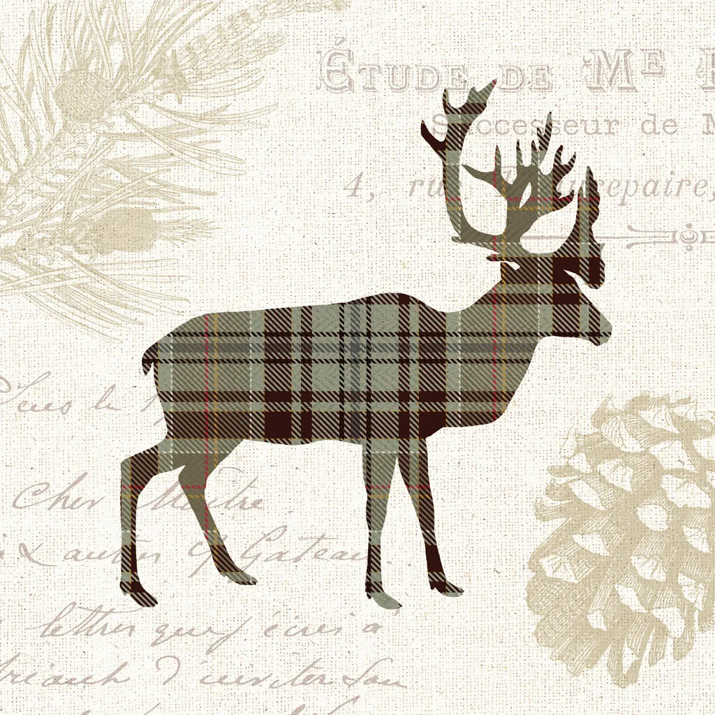 Plaid Lodge I Tan by Wild Apple Portfolio. SKU 33690a. Archival Giclee Fine art print for wall decor.