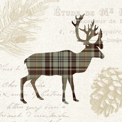 Plaid Lodge I Tan by Wild Apple Portfolio. SKU 33690a. Archival Giclee Fine art print for wall decor.