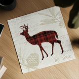 Plaid Lodge II by Wild Apple Portfolio. Shown as a detailed flat fine art print, highlighting archival giclee quality. Available as an archival giclee rolled canvas, fine art paper, or poster print. SKU 33687a.