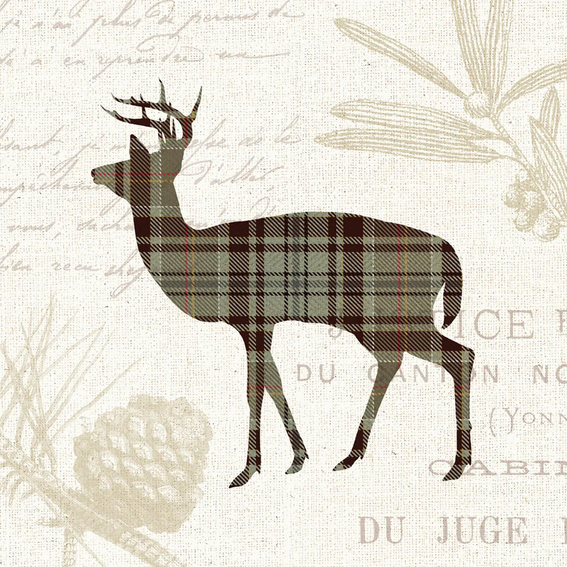 Plaid Lodge II Tan by Wild Apple Portfolio. SKU 33691a. Archival Giclee Fine art print for wall decor.