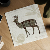 Plaid Lodge II Tan by Wild Apple Portfolio. Shown as a detailed flat fine art print, highlighting archival giclee quality. Available as an archival giclee rolled canvas, fine art paper, or poster print. SKU 33691a.