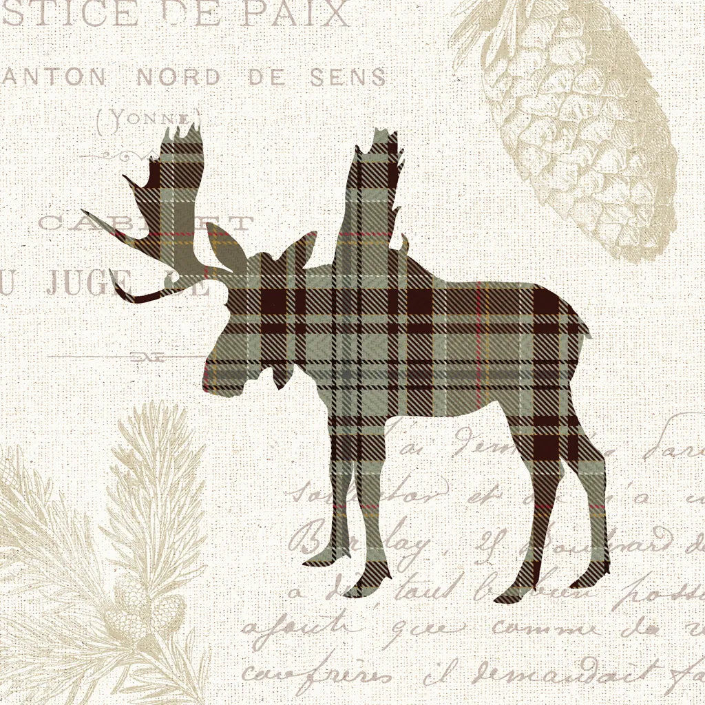 Plaid Lodge IV Tan by Wild Apple Portfolio. SKU 33693a. Archival Giclee Fine art print for wall decor.