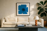 Pop Art Floral I by Wild Apple Portfolio. Displayed in a glass frame with matte in a clean modern living room. Available as an archival giclee rolled canvas, fine art paper, or poster print. SKU 44561a.