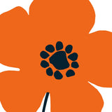 Pop Art Floral I Orange by Wild Apple Portfolio. SKU 54536a. Archival Giclee Fine art print for wall decor.