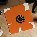 Pop Art Floral I Orange by Wild Apple Portfolio. Shown as a detailed flat fine art print, highlighting archival giclee quality. Available as an archival giclee rolled canvas, fine art paper, or poster print. SKU 54536a.