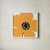 Pop Art Floral I Retro by Wild Apple Portfolio. Shown in a crisp white glass frame for a clean and minimalist style. Available as an archival giclee rolled canvas, fine art paper, or poster print. SKU 57083a.