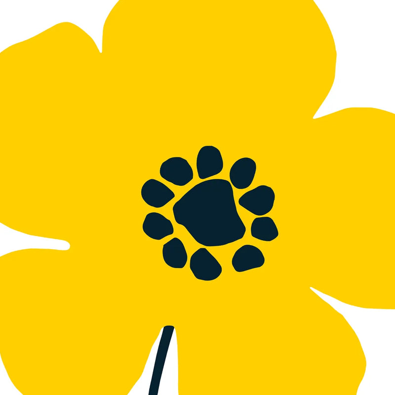 Pop Art Floral I Yellow by Wild Apple Portfolio. SKU 54535a. Archival Giclee Fine art print for wall decor.