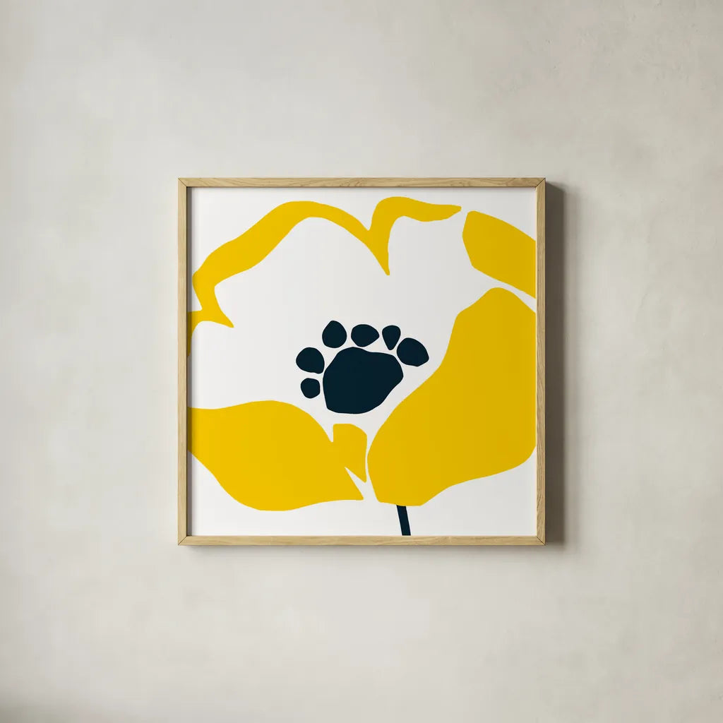 Pop Art Floral II by Wild Apple Portfolio. Shown in a natural wood glass frame for a timeless modern aesthetic. Available as an archival giclee rolled canvas, fine art paper, or poster print. SKU 44562a.