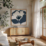 Pop Art Floral II Retro by Wild Apple Portfolio. Shown in a natural wood frame in a cozy modern living room. Available as an archival giclee rolled canvas, fine art paper, or poster print. SKU 57084a.