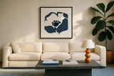 Pop Art Floral II Retro by Wild Apple Portfolio. Displayed in a glass frame with matte in a clean modern living room. Available as an archival giclee rolled canvas, fine art paper, or poster print. SKU 57084a.