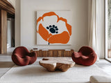 Pop Art Floral III by Wild Apple Portfolio. Shown as extra-large giant wall art in a modern living room. Available as an archival giclee rolled canvas, fine art paper, or poster print. SKU 44563a.