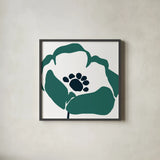 Pop Art Floral III Retro by Wild Apple Portfolio. Shown in a sleek black glass frame for a contemporary gallery look. Available as an archival giclee rolled canvas, fine art paper, or poster print. SKU 57085a.