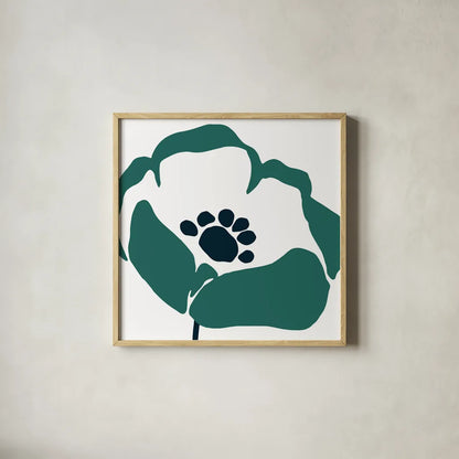 Pop Art Floral III Retro by Wild Apple Portfolio. Shown in a natural wood glass frame for a timeless modern aesthetic. Available as an archival giclee rolled canvas, fine art paper, or poster print. SKU 57085a.