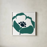 Pop Art Floral III Retro by Wild Apple Portfolio. Shown in a crisp white glass frame for a clean and minimalist style. Available as an archival giclee rolled canvas, fine art paper, or poster print. SKU 57085a.