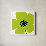Pop Art Floral IV by Wild Apple Portfolio. Shown in a crisp white glass frame for a clean and minimalist style. Available as an archival giclee rolled canvas, fine art paper, or poster print. SKU 44564a.