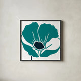 Pop Art Floral V by Wild Apple Portfolio. Shown in a sleek black glass frame for a contemporary gallery look. Available as an archival giclee rolled canvas, fine art paper, or poster print. SKU 61355a.