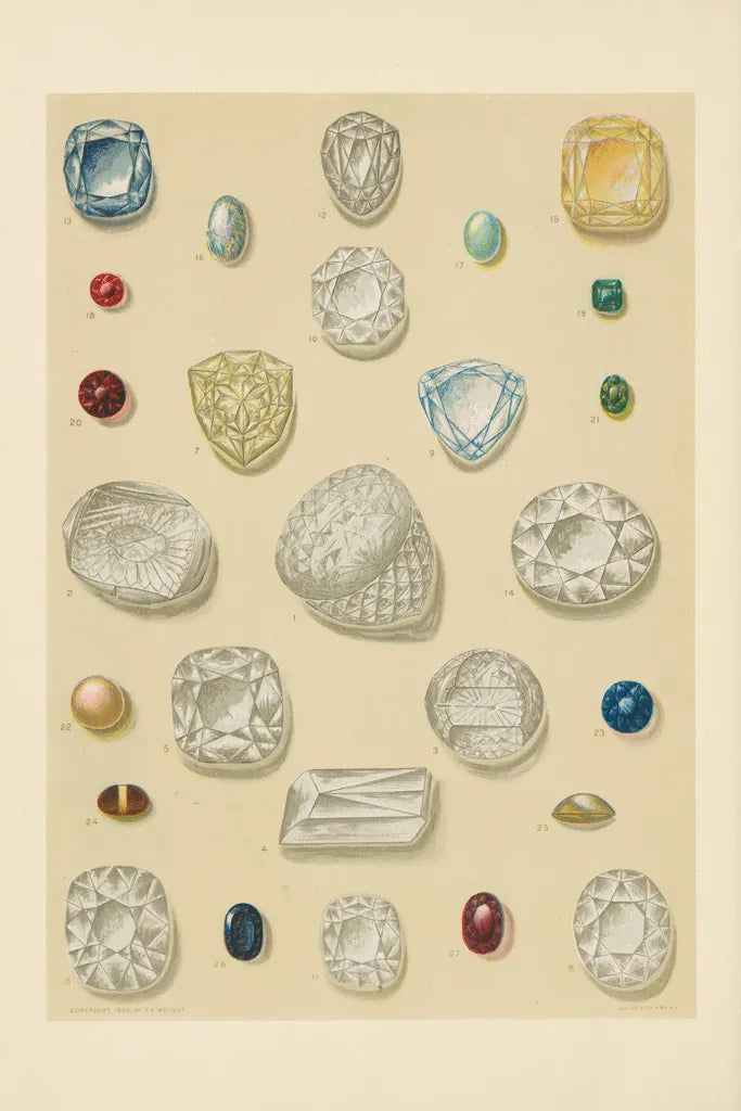 Precious Stones I by Wild Apple Portfolio. SKU 61591h. Archival Giclee Fine art print for wall decor.