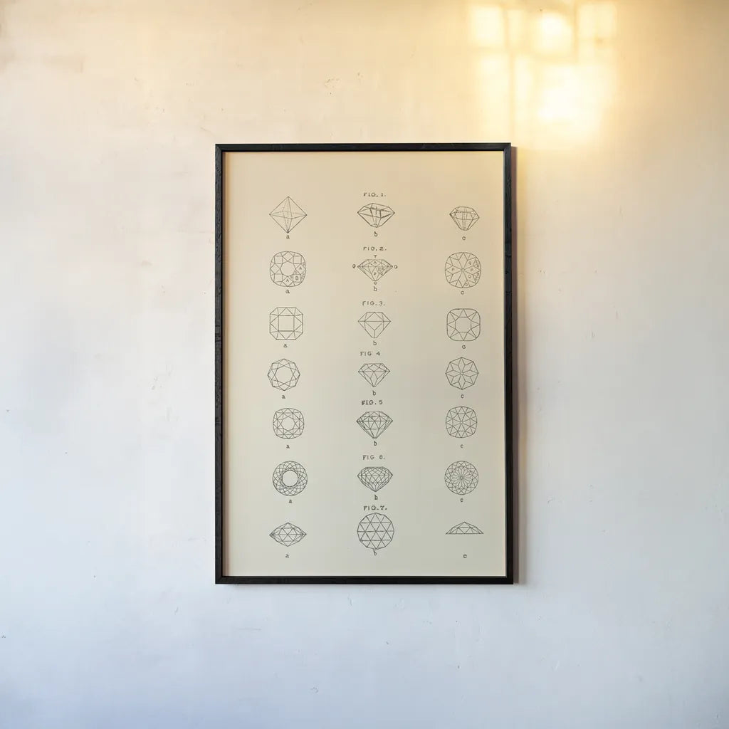 Precious Stones II by Wild Apple Portfolio. shown as a paper print in a black flame. Available as a archival giclee rolled canvas, fine art paper, or poster print. SKU 61592h.