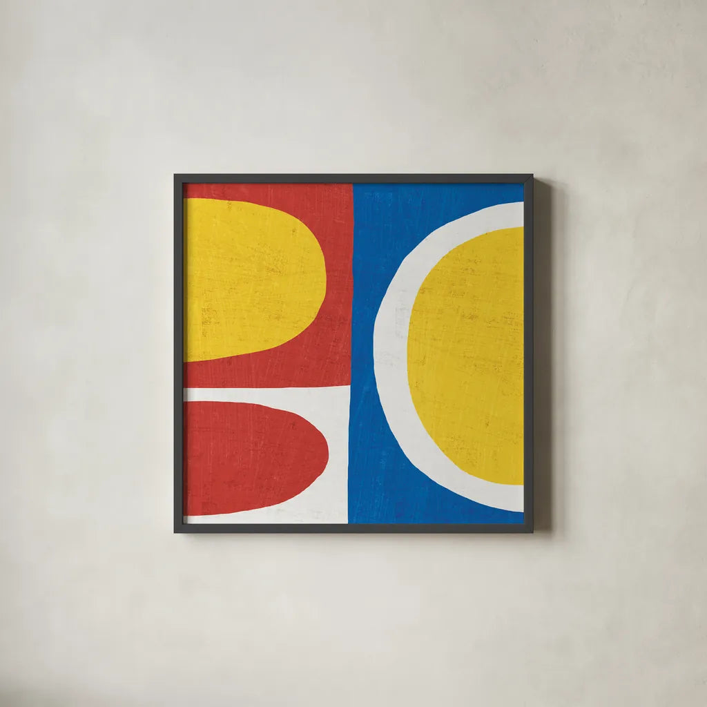 Primary II by Wild Apple Portfolio. Shown in a sleek black glass frame for a contemporary gallery look. Available as an archival giclee rolled canvas, fine art paper, or poster print. SKU 82322a.