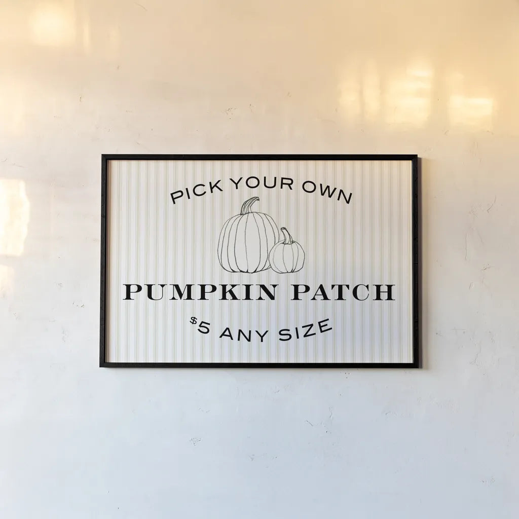 Pumpkin Patch by Wild Apple Portfolio. shown as a paper print in a black flame. Available as a archival giclee rolled canvas, fine art paper, or poster print. SKU 74810i.