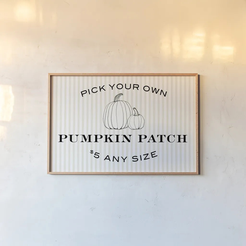Pumpkin Patch by Wild Apple Portfolio. shown as a paper print in a natural frame. Available as a archival giclee rolled canvas, fine art paper, or poster print. SKU 74810i.