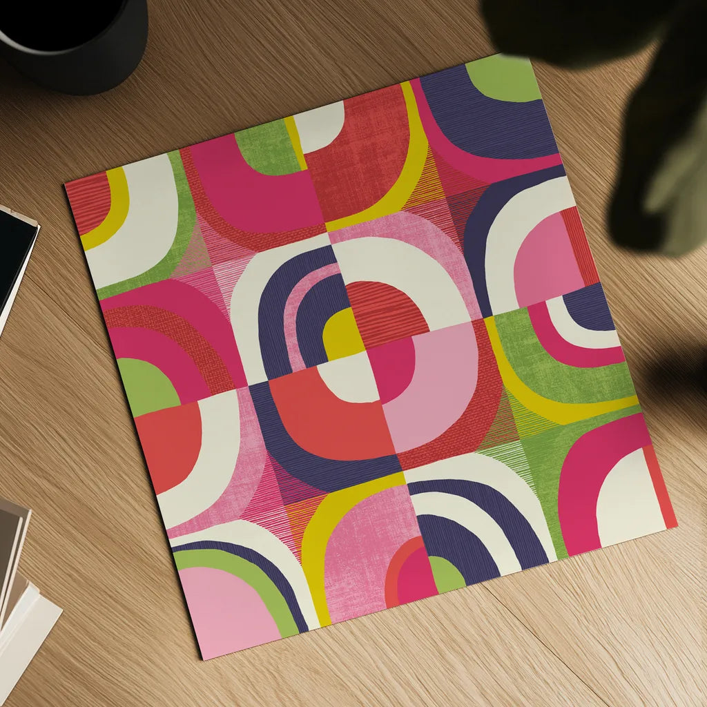 Quarter Circle Abstract by Wild Apple Portfolio. Shown as a detailed flat fine art print, highlighting archival giclee quality. Available as an archival giclee rolled canvas, fine art paper, or poster print. SKU 87002a.