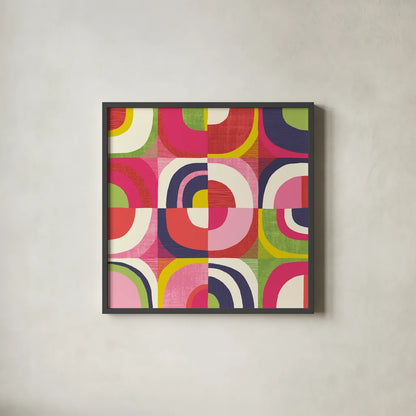 Quarter Circle Abstract by Wild Apple Portfolio. Shown in a sleek black glass frame for a contemporary gallery look. Available as an archival giclee rolled canvas, fine art paper, or poster print. SKU 87002a.