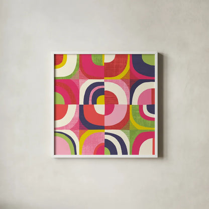 Quarter Circle Abstract by Wild Apple Portfolio. Shown in a crisp white glass frame for a clean and minimalist style. Available as an archival giclee rolled canvas, fine art paper, or poster print. SKU 87002a.