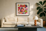 Quarter Circle Abstract by Wild Apple Portfolio. Displayed in a glass frame with matte in a clean modern living room. Available as an archival giclee rolled canvas, fine art paper, or poster print. SKU 87002a.