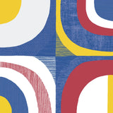 Quarter Circle Abstract Sq IV Bright Primary by Wild Apple Portfolio. SKU 82318a. Archival Giclee Fine art print for wall decor.