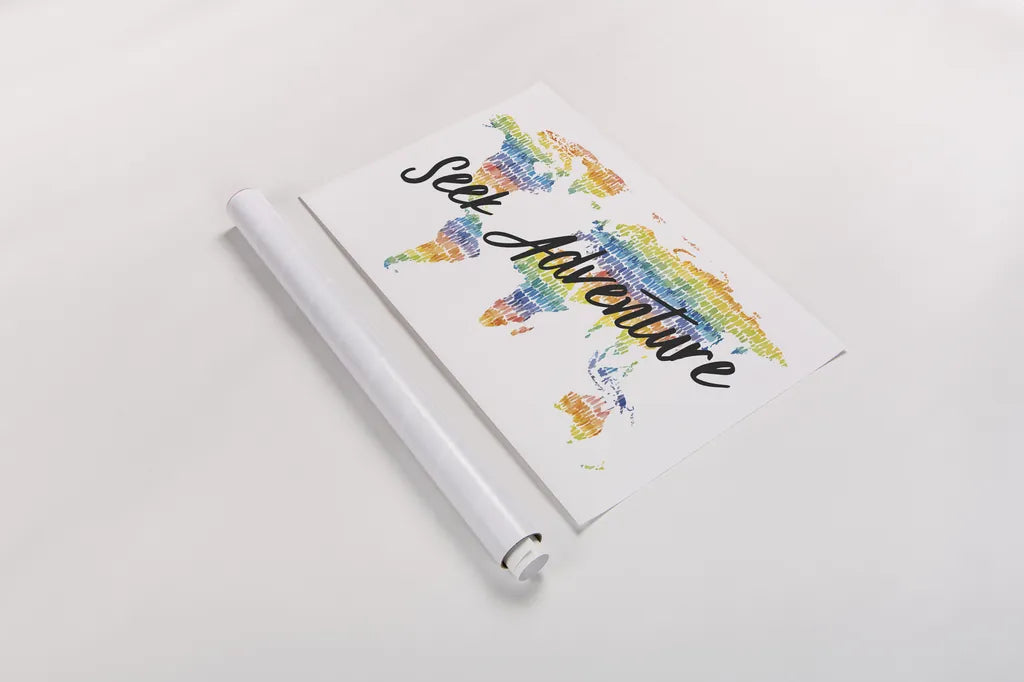 Rainbow World I Adventure by Wild Apple Portfolio. shown as a rolled paper print. Available as archival giclee rolled canvas, fine art paper, or poster print. SKU 75335i.