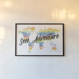 Rainbow World I Adventure by Wild Apple Portfolio. shown as a paper print in a black flame. Available as a archival giclee rolled canvas, fine art paper, or poster print. SKU 75335i.