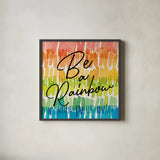 Rainbow World II by Wild Apple Portfolio. Shown in a sleek black glass frame for a contemporary gallery look. Available as an archival giclee rolled canvas, fine art paper, or poster print. SKU 63007a.