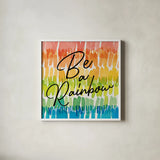 Rainbow World II by Wild Apple Portfolio. Shown in a crisp white glass frame for a clean and minimalist style. Available as an archival giclee rolled canvas, fine art paper, or poster print. SKU 63007a.
