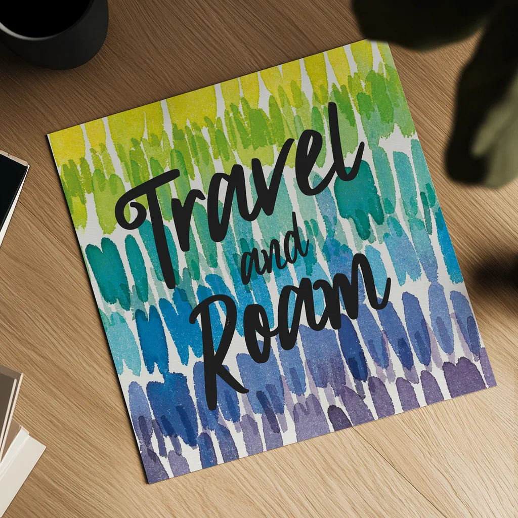 Rainbow World III Travel by Wild Apple Portfolio. Shown as a detailed flat fine art print, highlighting archival giclee quality. Available as an archival giclee rolled canvas, fine art paper, or poster print. SKU 75337a.