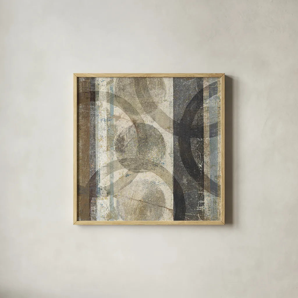 Raku II by Wild Apple Portfolio. Shown in a natural wood glass frame for a timeless modern aesthetic. Available as an archival giclee rolled canvas, fine art paper, or poster print. SKU 15688a.