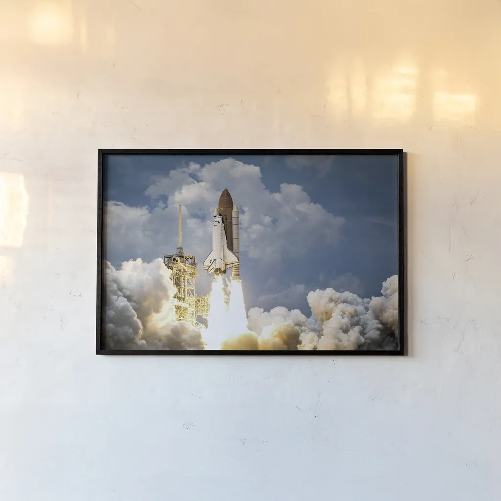 Ready to Launch by Wild Apple Portfolio. shown as a paper print in a black flame. Available as a archival giclee rolled canvas, fine art paper, or poster print. SKU 87124i.