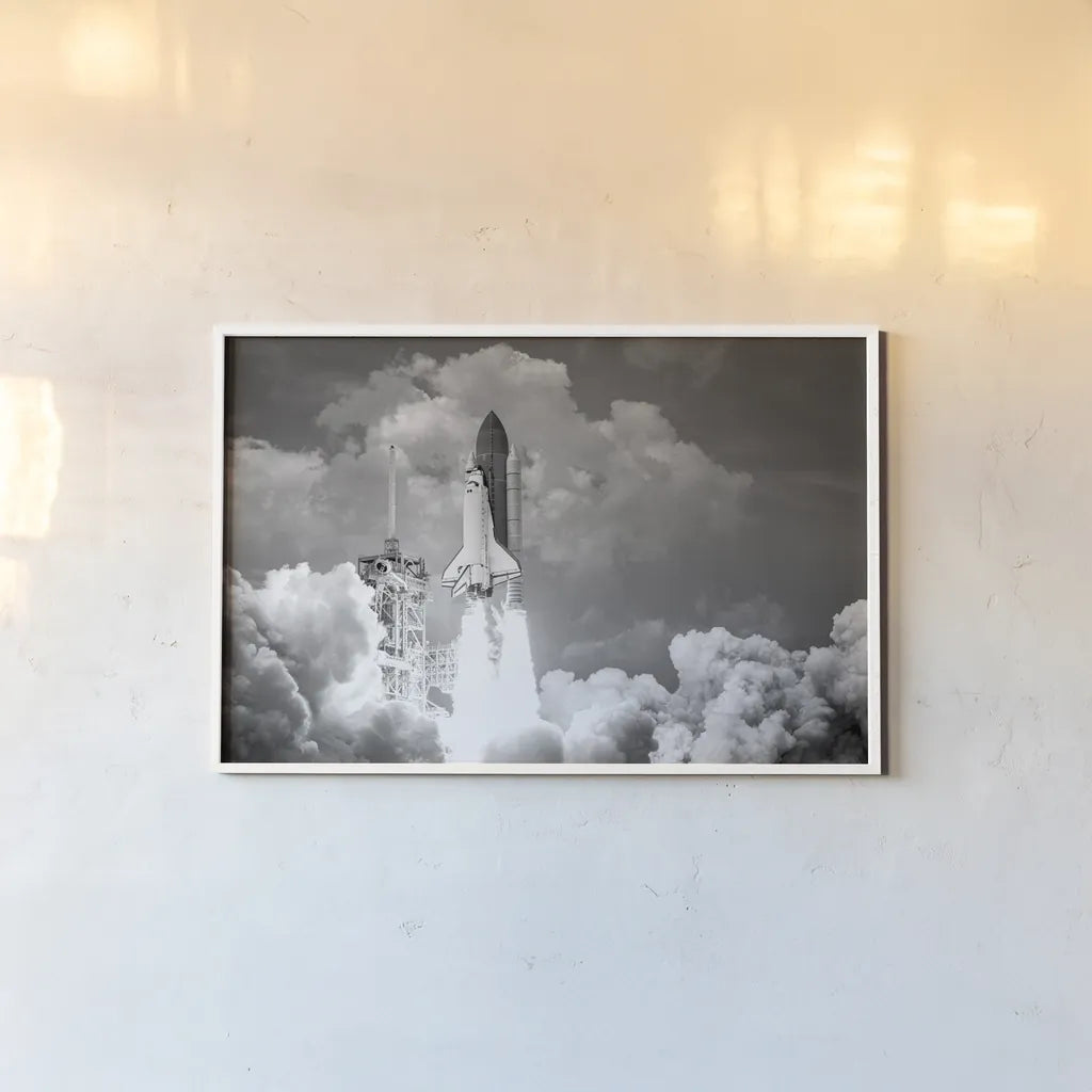 Ready to Launch BW by Wild Apple Portfolio. shown as a paper print in a white frame. Available as a archival giclee rolled canvas, fine art paper, or poster print. SKU 90383i.